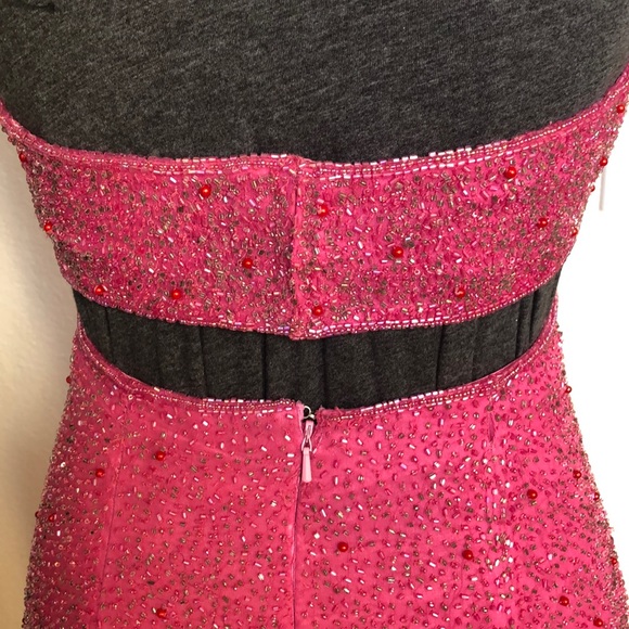 Scala Pink Strapless Formal Gown - Picture 6 of 16